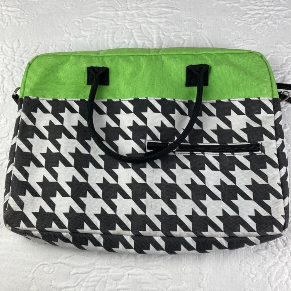 JACKIE Black & White Houndstooth Laptop Bag